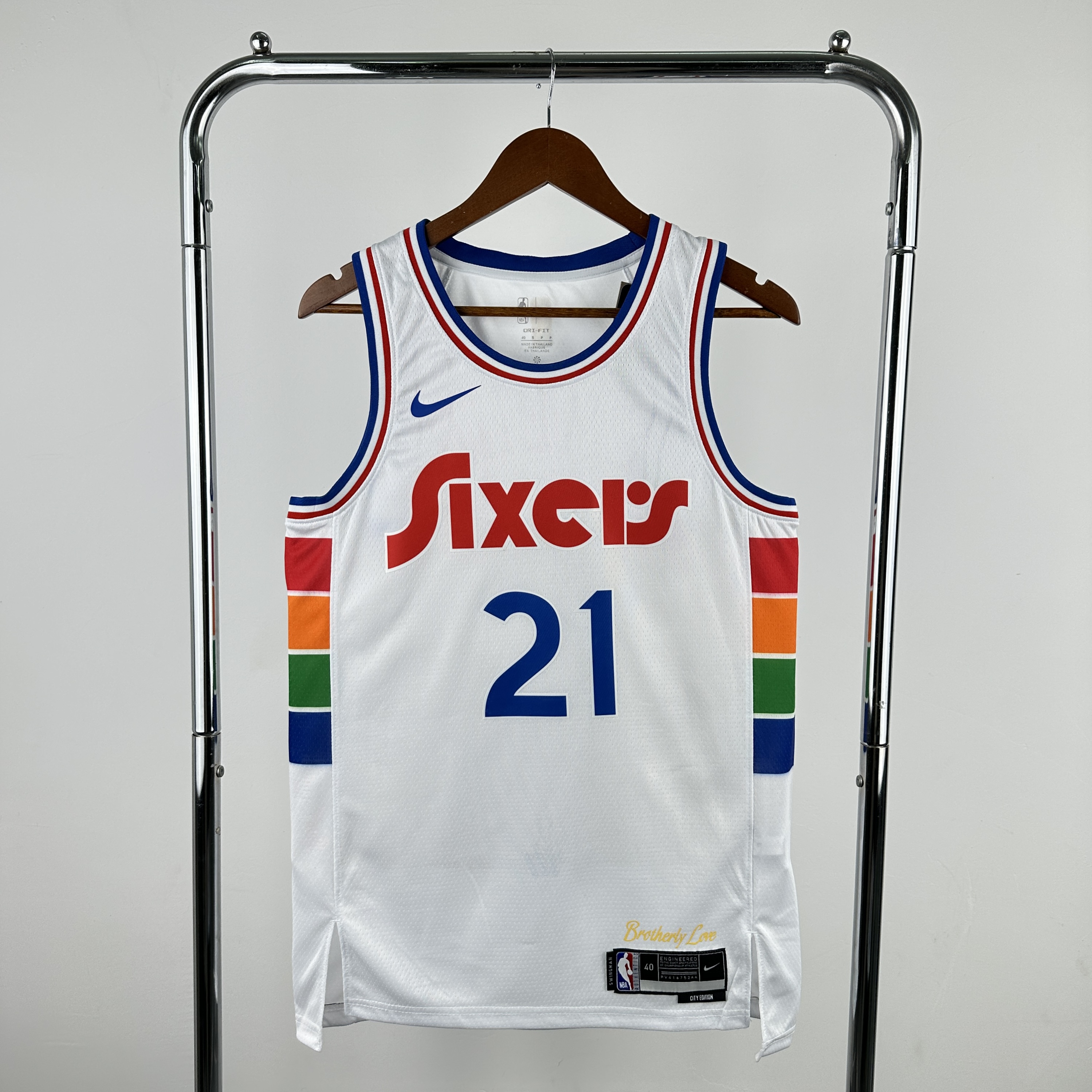 Men Philadelphia 76ers #21 Embiid White City Edition Season Nike 2025 NBA Jersey->philadelphia 76ers->NBA Jersey